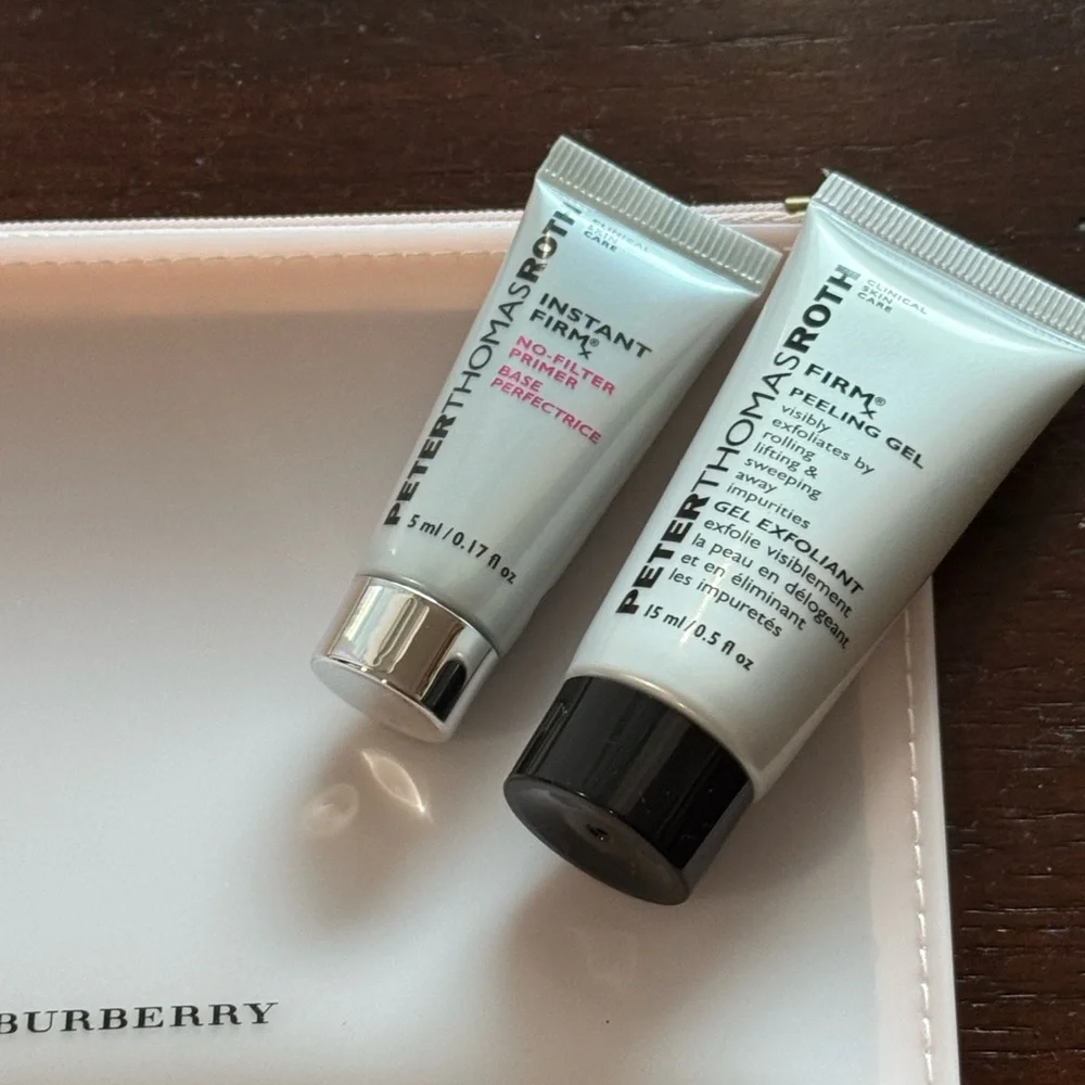 Bundle Alert NEW Burberry Pink Makeup Pouch with Peter Roth Skincare Set